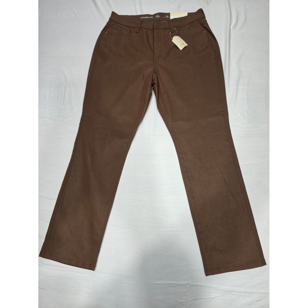 St. John's Bay Size 16 Kona Brown 5 Pocket Straight Leg Mid-Rise Pants